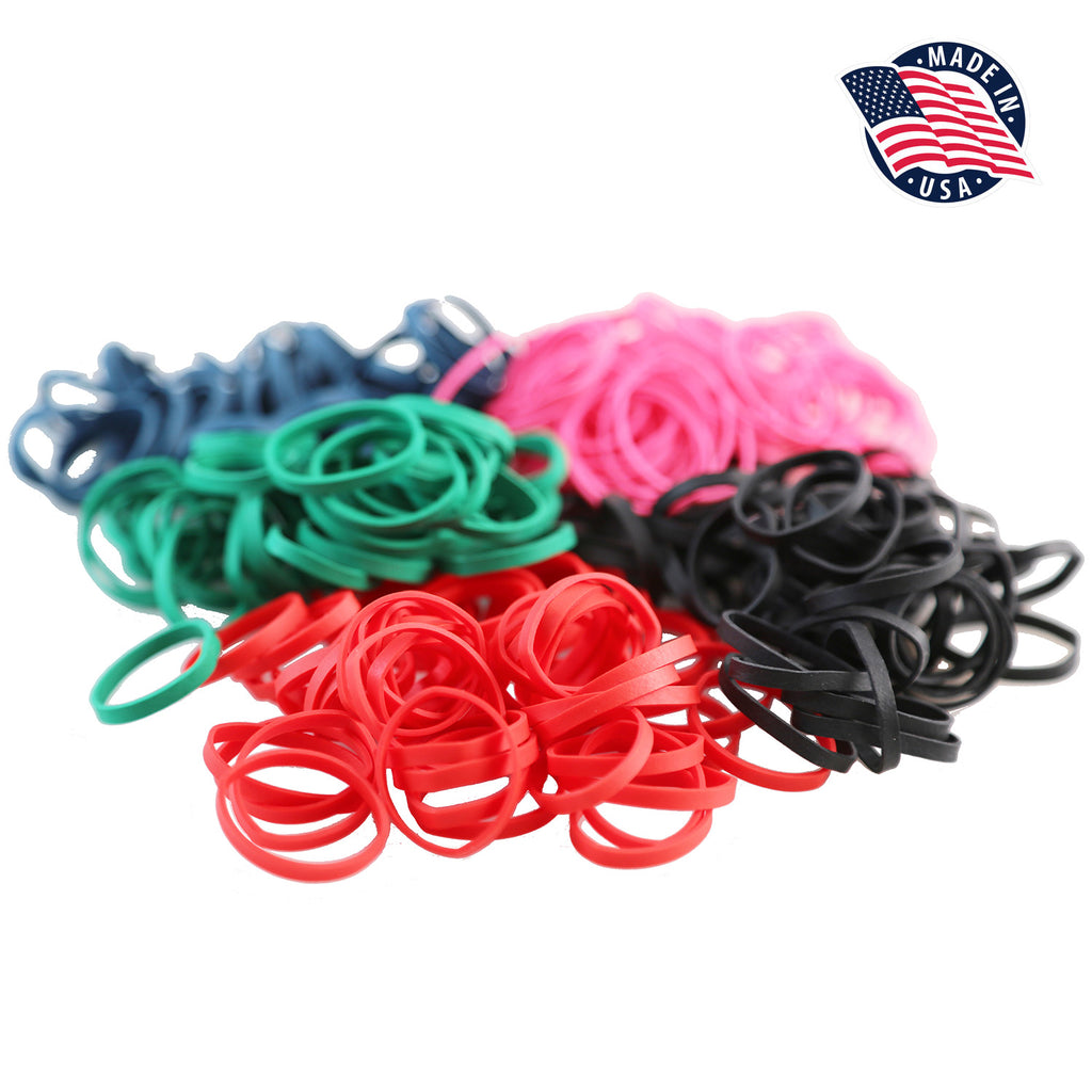  Premium Rubber Bands, made in the USA for long-lasting strength and flexibility. 