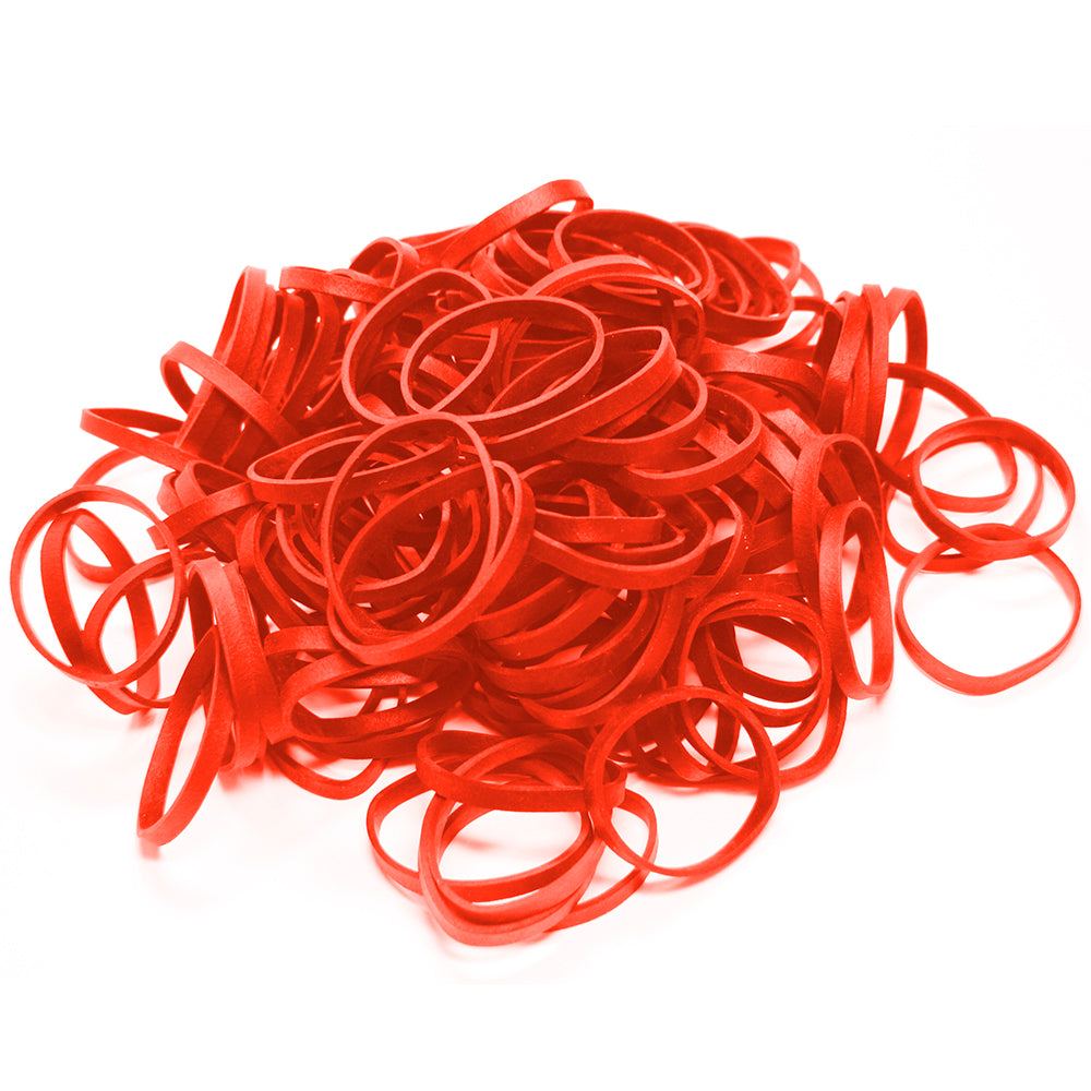  Premium Red Rubber Bands, made in the USA for long-lasting strength and flexibility. 