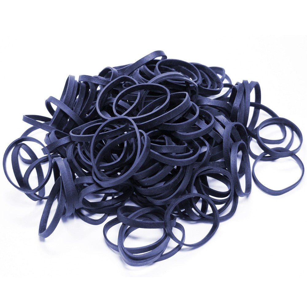  Premium Navy Rubber Bands, made in the USA for long-lasting strength and flexibility. 