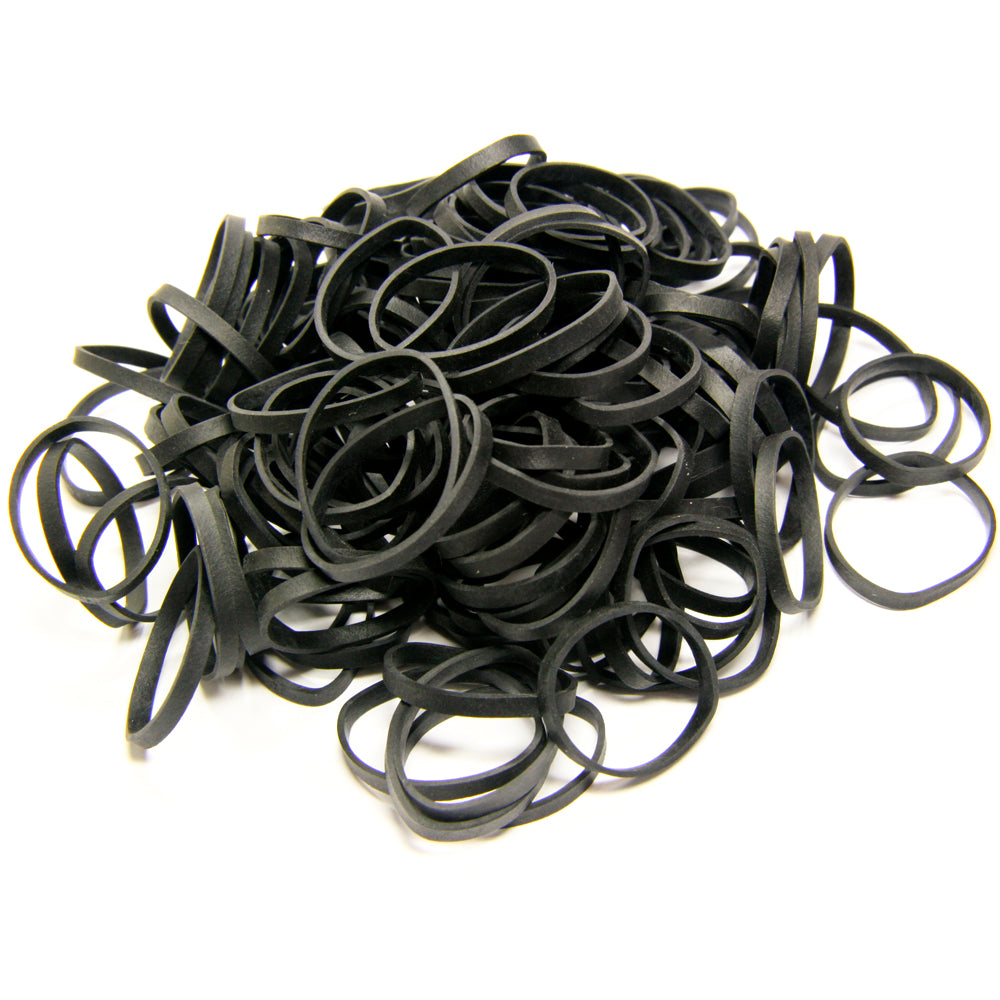  Premium Black Rubber Bands, made in the USA for long-lasting strength and flexibility. 